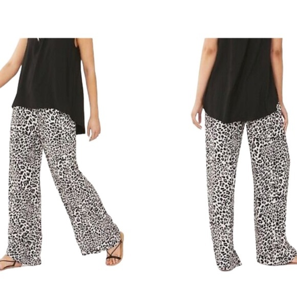 DECJUBA CHEETAH WIDE LEG PANT - SZ L - CHARLOTTE RELAX TROUSER ANIMAL PRINT - Picture 2 of 7
